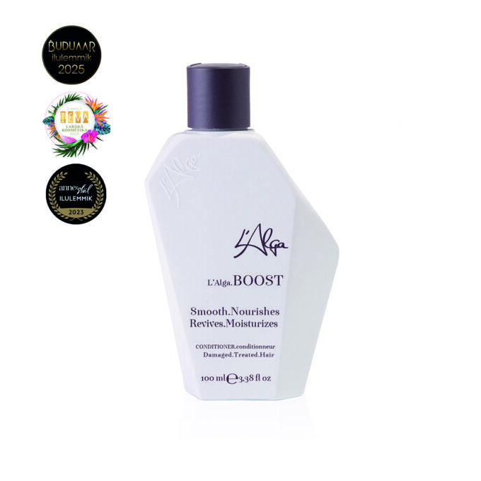 L’Alga SEABOOST BAROJOŠAIS KONDICIONIERIS Mitrinošs, izlīdzinošs, atdzīvinošs un līdzsvarojošs kondicionieris sausiem, krāsotiem un bojātiem vai bieziem matiem.