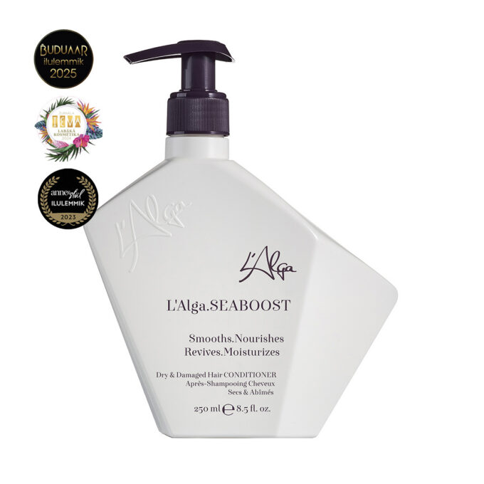 L’Alga SEABOOST BAROJOŠAIS KONDICIONIERIS Mitrinošs, izlīdzinošs, atdzīvinošs un līdzsvarojošs kondicionieris sausiem, krāsotiem un bojātiem vai bieziem matiem.