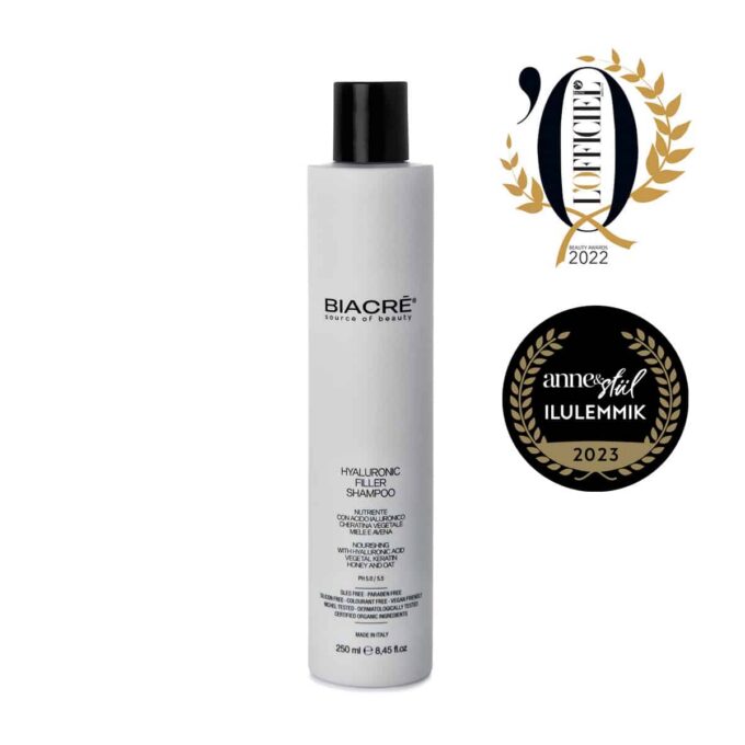 BIACRÈ ШАМПУНЬ С ГИАЛУРОНОМ КИСЛОТОЙ BIACRÈ увлажняющий шампунь с гиалуроновой кислотой и органическими ингредиентами. Глубоко очищает, без сульфатов, силиконов.