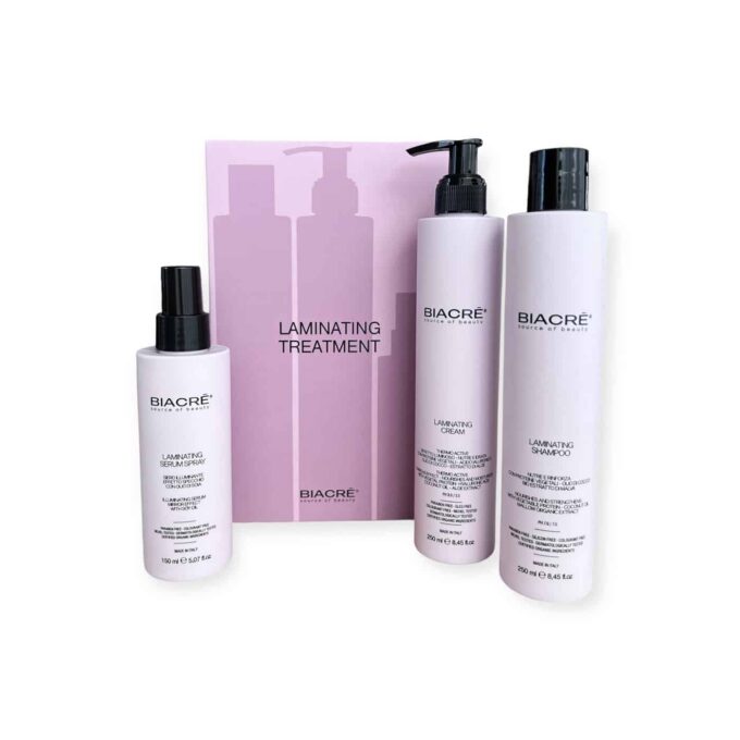 НАБОР ДЛЯ ЛАМИНИРОВАНИЯ ВОЛОС BIACRÈ BIACRÈ предлагает набор для домашнего ламинирования: укрепление и длительная защита волос от погоды и стайлинга. Создает невидимый слой, обеспечивающий гладкость и блеск, сохраняет яркость окрашенных волос. Эффект держится 3 недели, процедуру можно повторять каждые 2-4 недели.