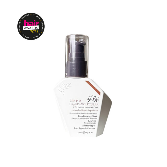 L’ALGA SEAMOLECULAR dziļi atjaunojoša matu maska peptīds-18 Šī atjaunojošā matu maska iesūcas dziļi matu folikulās un šķiedrās, lai novērstu bojājumus un padarītu matus mīkstus un zīdainus.