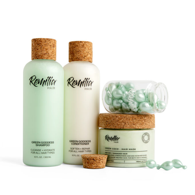 Remilia_retreat_set Luksuslik komplekt, mis parandab ja taastab juukseid, muudab need pehmeks, annab juustele erakordse läike ning toetab juuste üldist tervist.