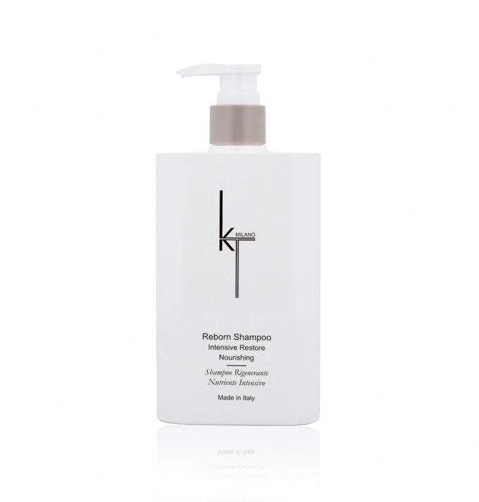 KT Milano REBORN шампунь Шампунь Reborn восстанавливает структуру сухих, поврежденных и безжизненных волос, одновременно восстанавливая баланс чувствительной или раздраженной кожи головы.