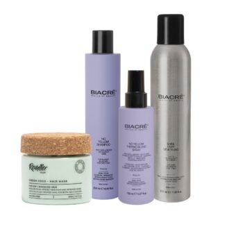 "Bright Blonde Ritual" ir īpaši izstrādāts blondiem, krāsotiem un sirmiem matiem, kas mēdz kļūt dzelteni, blāvi vai sausi. Šī četru soļu kopšanas rutīna neitralizē nevēlamus siltos toņus, vienlaikus atjaunojot maigumu, elastību un spīdumu. 