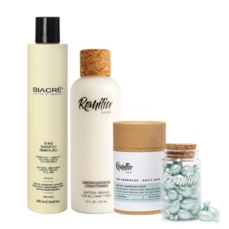 Luxury Shine Ritual ir grezna matu kopšanas rutīna, kas paredzēta matiem, kuriem nepieciešams vairāk nekā tikai mitrināšana – tiem nepieciešama atjaunošana, aizsardzība un redzama pārmaiņa.